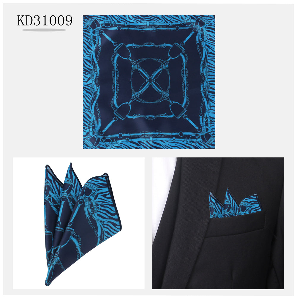 Men's Suit Pocket Cashew Flower Pattern Business Small Square Scarf