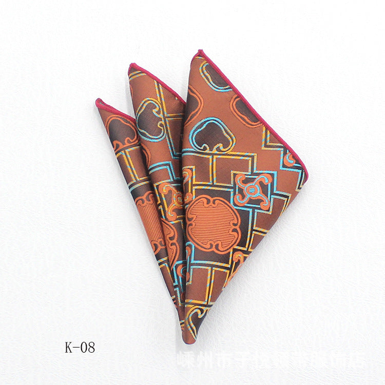 Men's Suit Pocket Square Small Square Towel British Retro Pattern Handkerchief