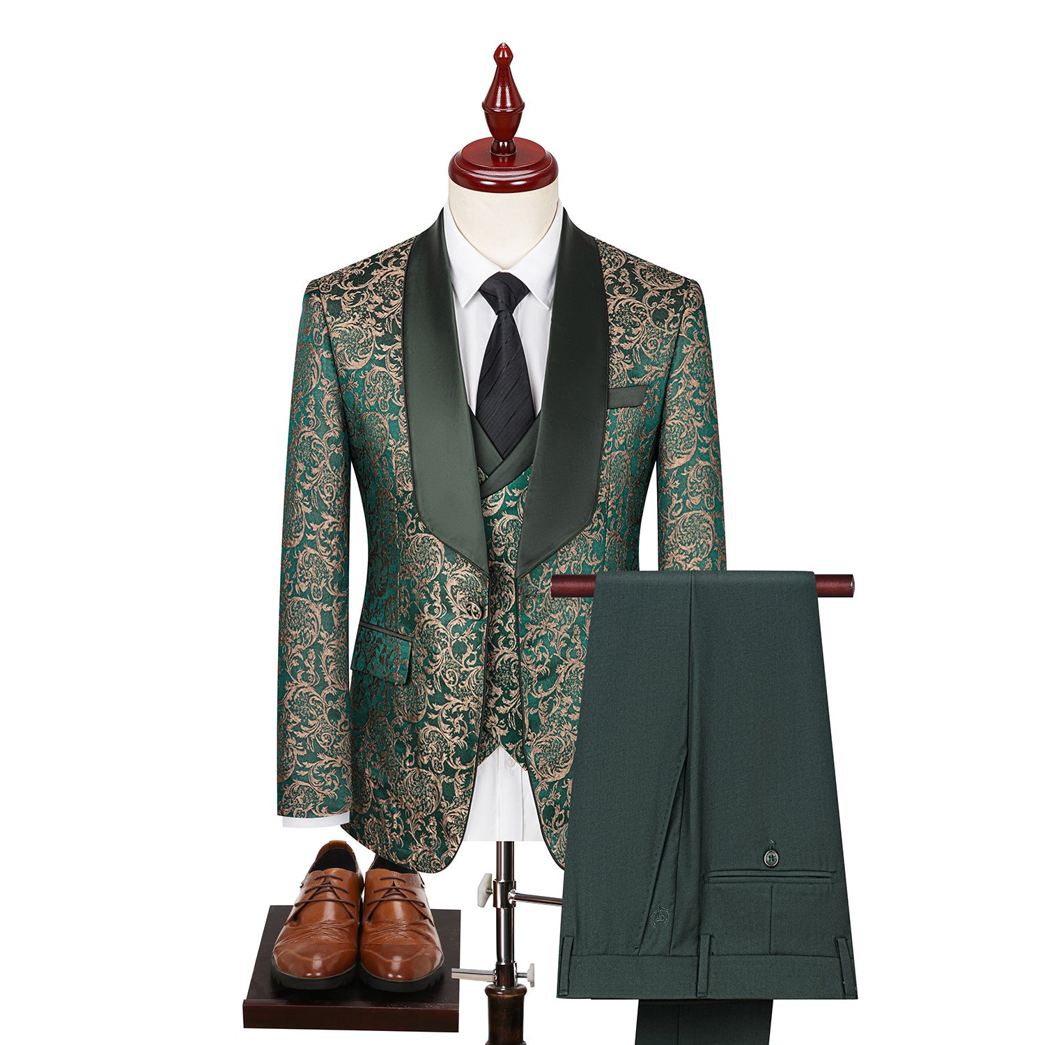 Men's Jacquard Wedding Dress Groom Suit