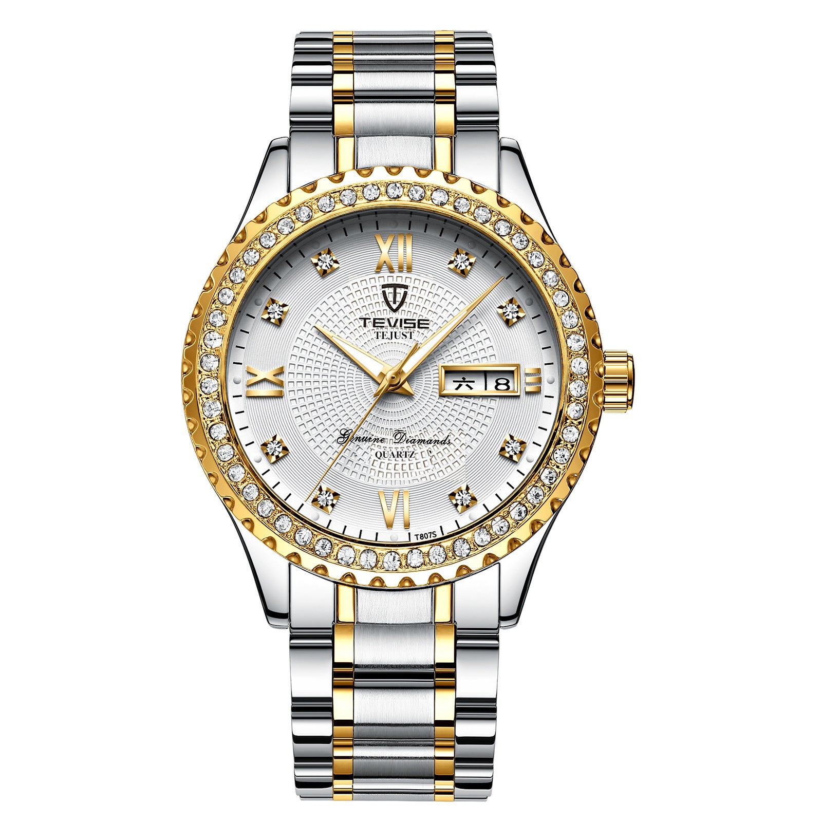 Quartz Gold Diamond Wristwatch