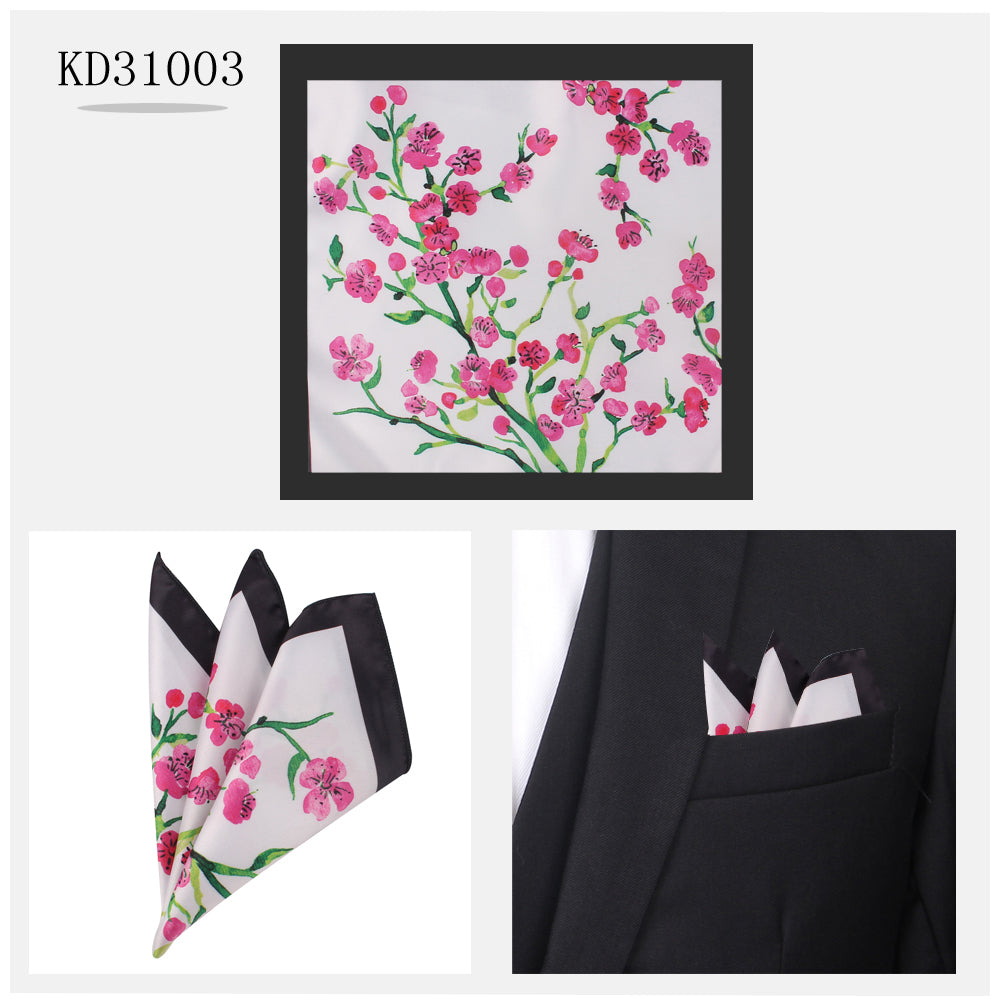 Men's Suit Pocket Cashew Flower Pattern Business Small Square Scarf