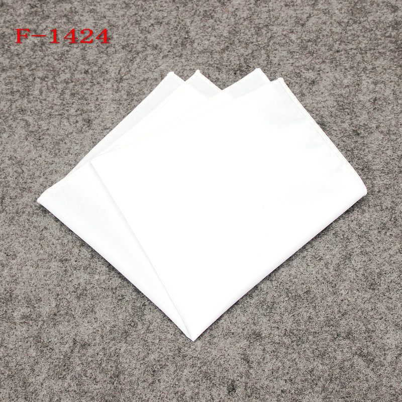 Men's dense white pocket square