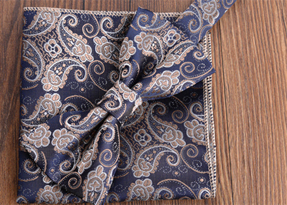 Fashion Adult Men's Pocket Square Bow Tie Two-piece Suit