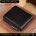 Men's Cowhide Wallet With Multiple Card Slots And A Zipper