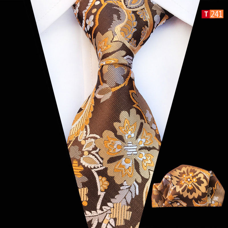 Pocket Square Tie Two-piece Set Polyester Jacquard High Filling Density Fabric