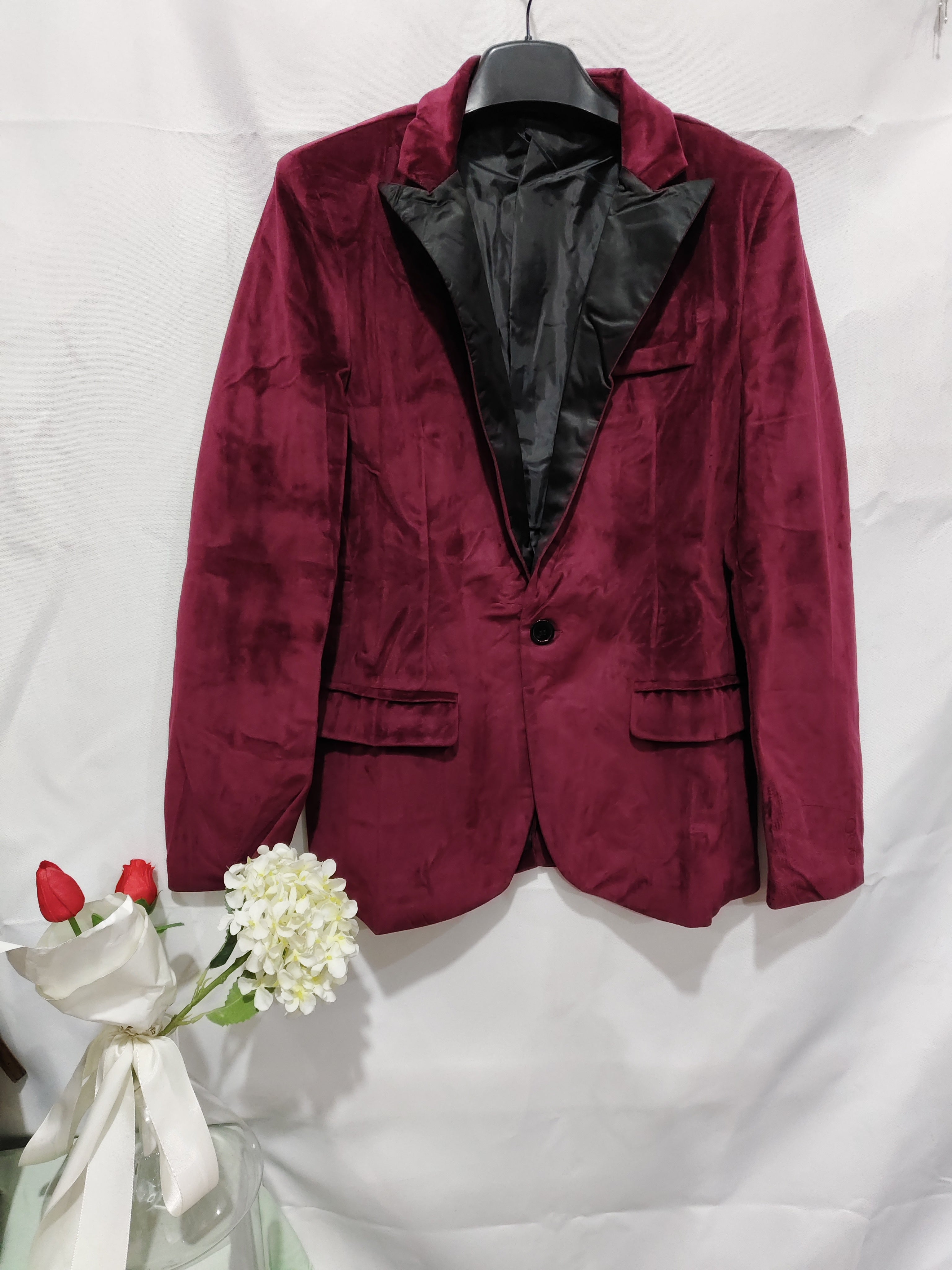 Autumn And Winter Golden Velvet Blazer High Quality Slim Fit Blazer Fashion Casual Men Groom Singer