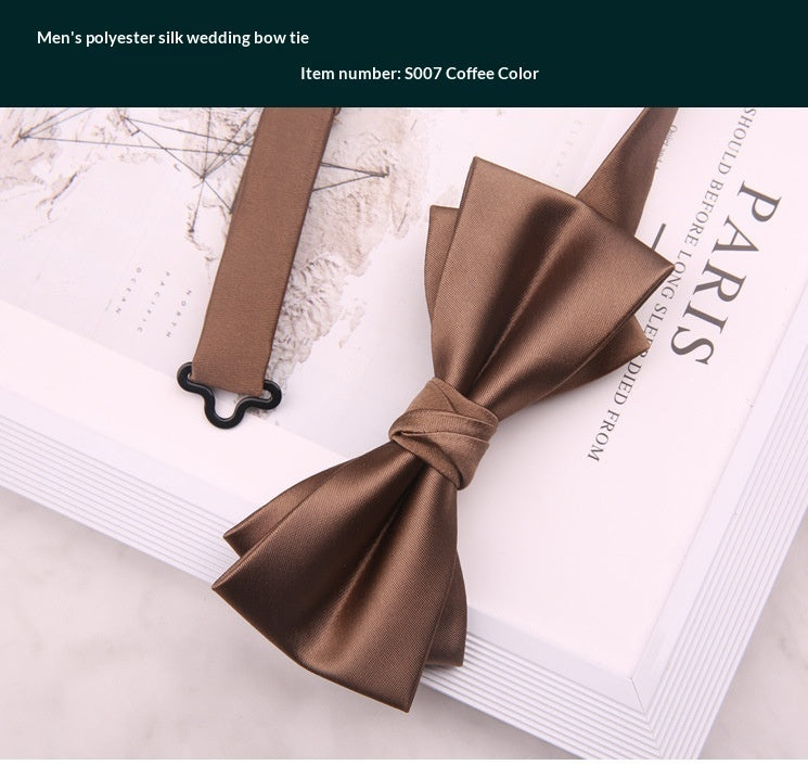 Mens Polyester Wedding Bow Tie