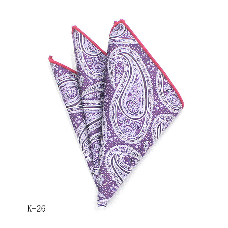 Men's Suit Pocket Square Small Square Towel British Retro Pattern Handkerchief