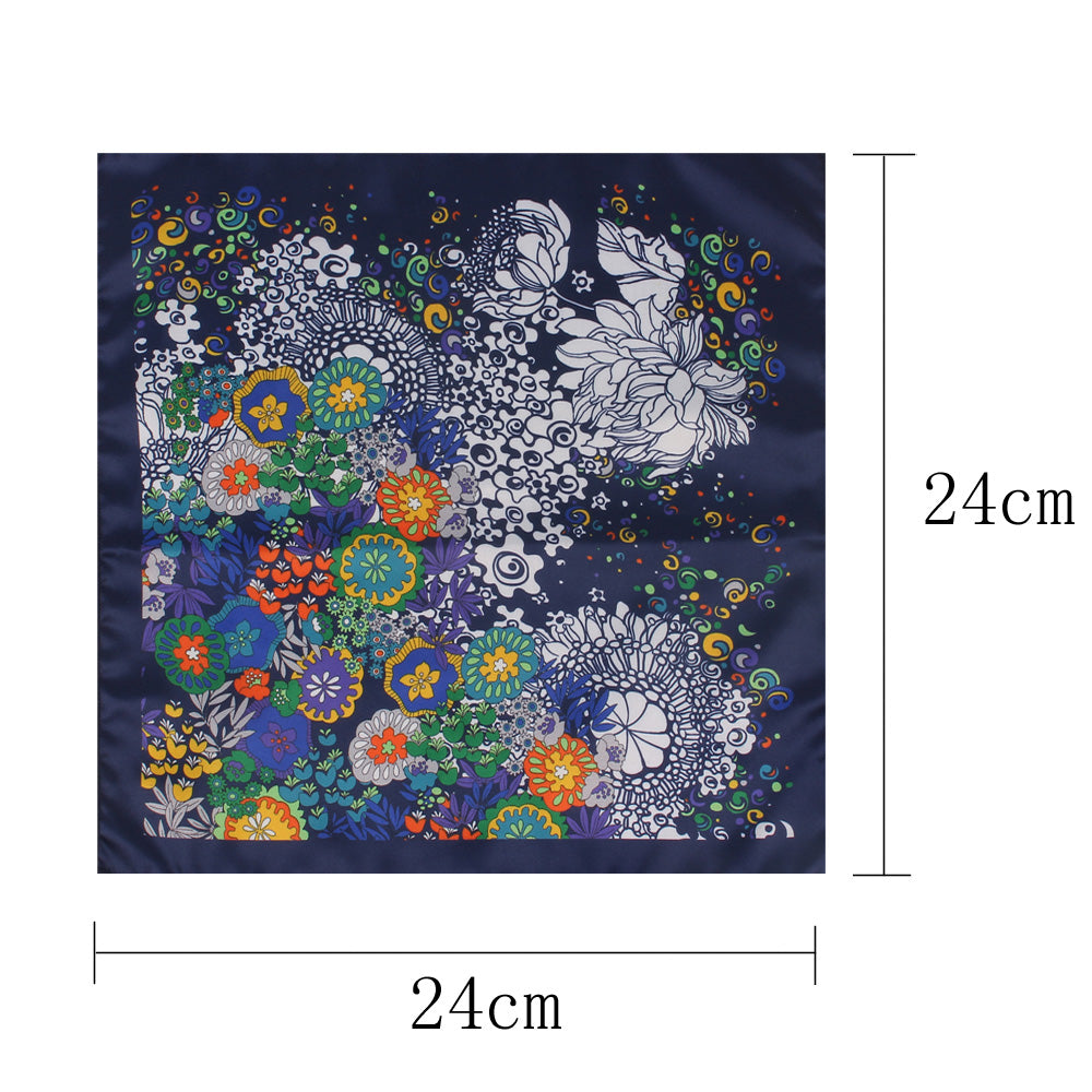 Men's Suit Pocket Cashew Flower Pattern Business Small Square Scarf
