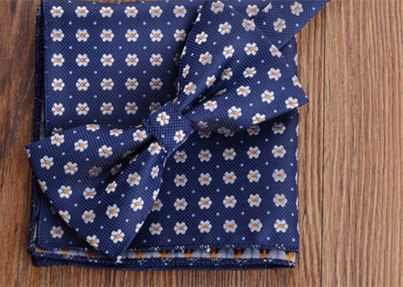 Fashion Adult Men's Pocket Square Bow Tie Two-piece Suit