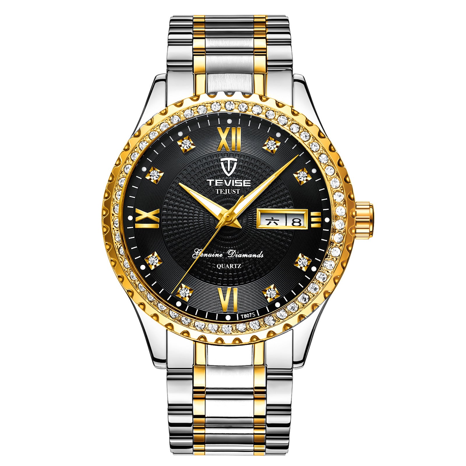Quartz Gold Diamond Wristwatch