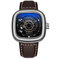 Men's Hollow Square Dial Mechanical Watch