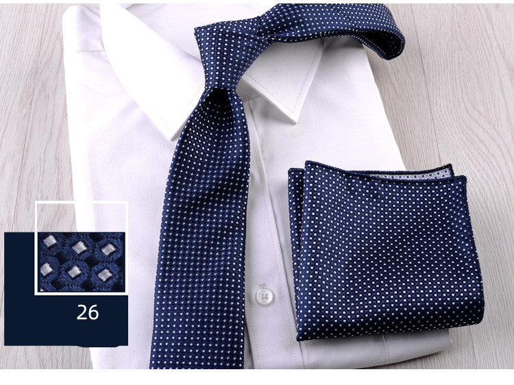 Business Formal Wear Casual Tie Pocket Square Combination