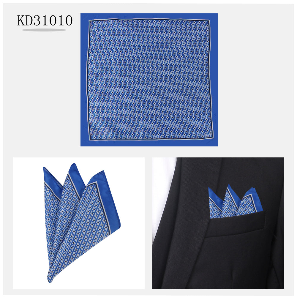 Men's Suit Pocket Cashew Flower Pattern Business Small Square Scarf