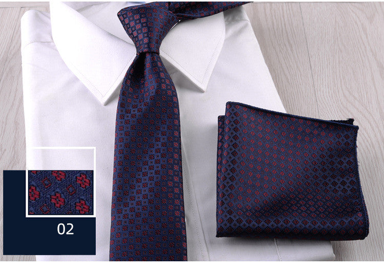 Business Formal Wear Casual Tie Pocket Square Combination