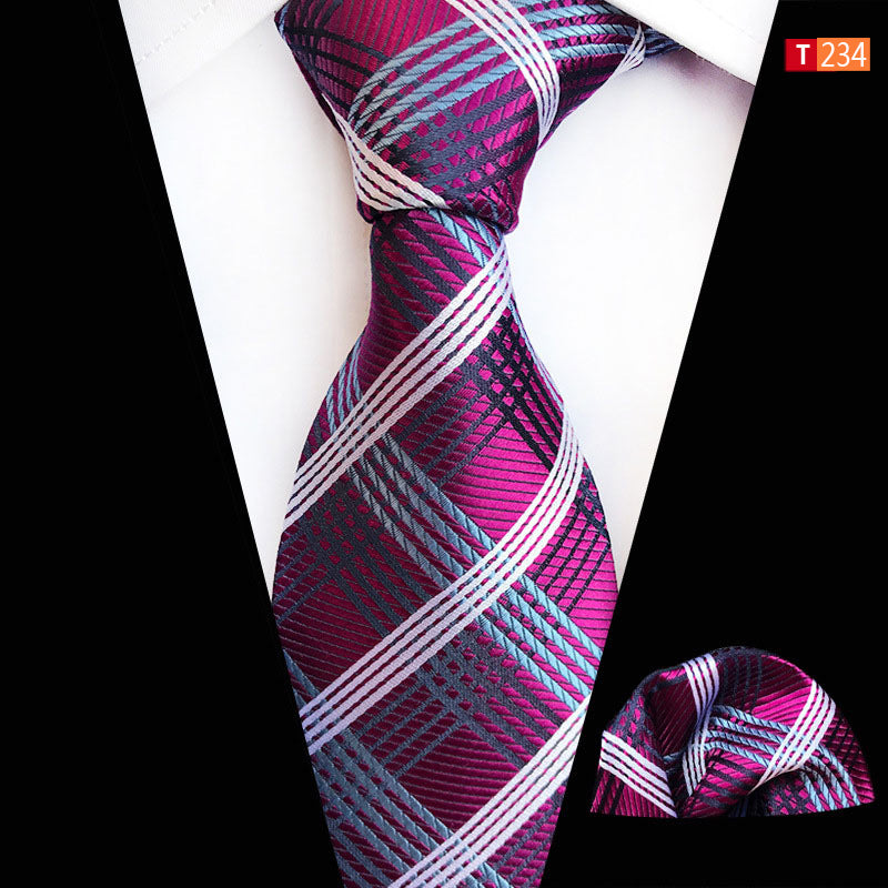 Pocket Square Tie Two-piece Set Polyester Jacquard High Filling Density Fabric