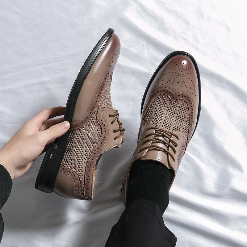 Men's Leather Breathable Formal Wear Round Toe