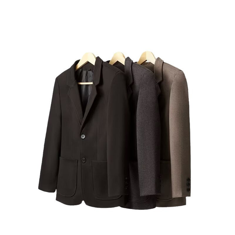 Men's Solid Color Loose Fit Wool Blazer
