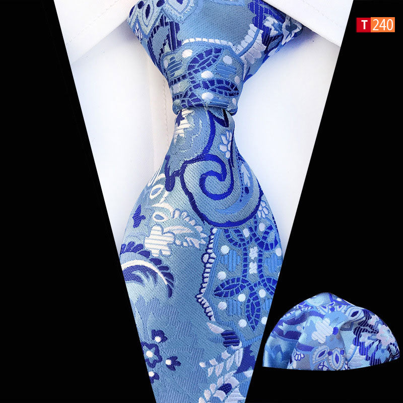 Pocket Square Tie Two-piece Set Polyester Jacquard High Filling Density Fabric