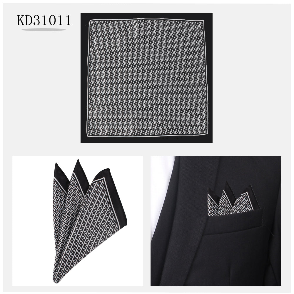 Men's Suit Pocket Cashew Flower Pattern Business Small Square Scarf