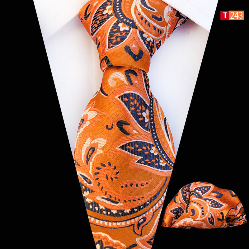 Pocket Square Tie Two-piece Set Polyester Jacquard High Filling Density Fabric