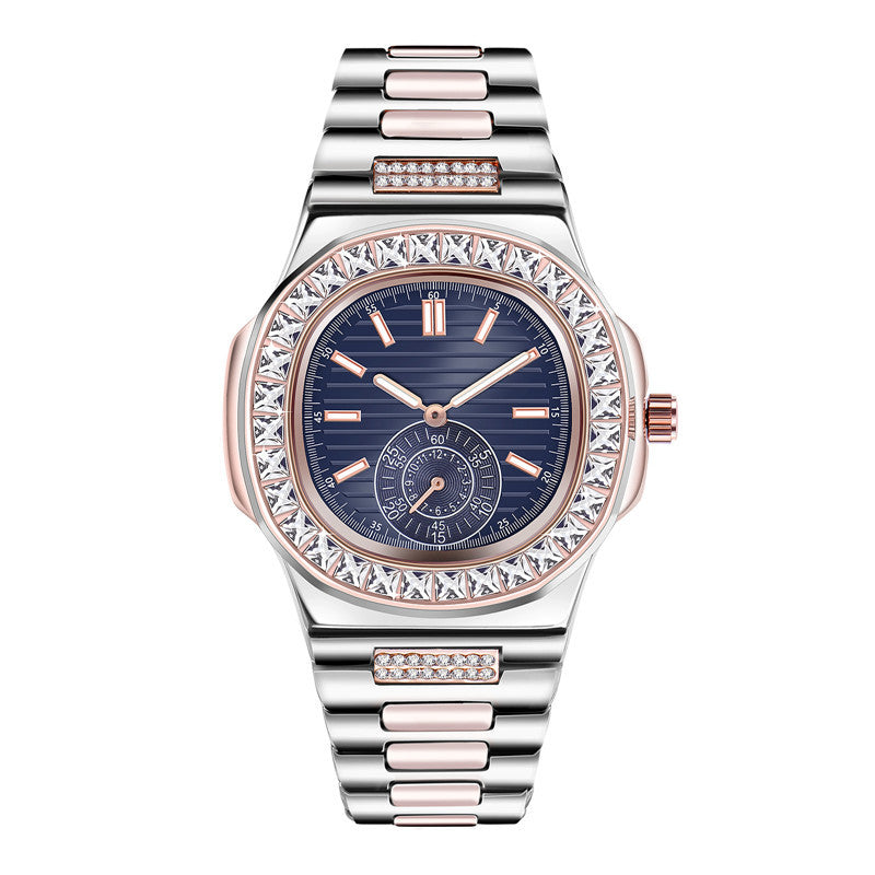 Men's Alloy And Diamond Luxury Wristwatch