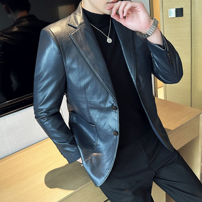 Fashion Solid Color Business Casual Jacket Men