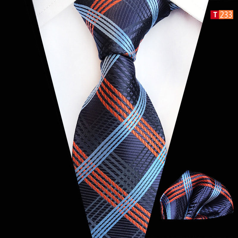Pocket Square Tie Two-piece Set Polyester Jacquard High Filling Density Fabric