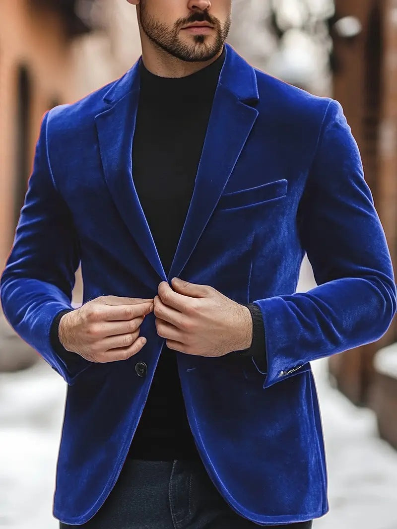 Velvet Blazer For Men Slim-fit