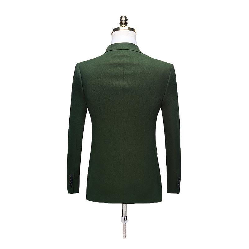 Green Velvet Business Casual Suit Men