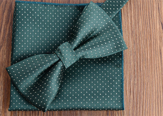 Fashion Adult Men's Pocket Square Bow Tie Two-piece Suit