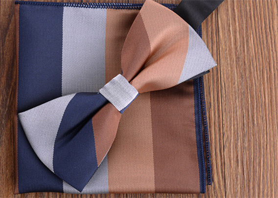 Fashion Adult Men's Pocket Square Bow Tie Two-piece Suit