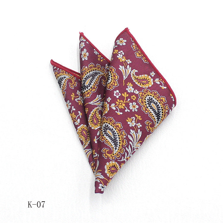 Men's Suit Pocket Square Small Square Towel British Retro Pattern Handkerchief