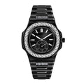 Men's Alloy And Diamond Luxury Wristwatch