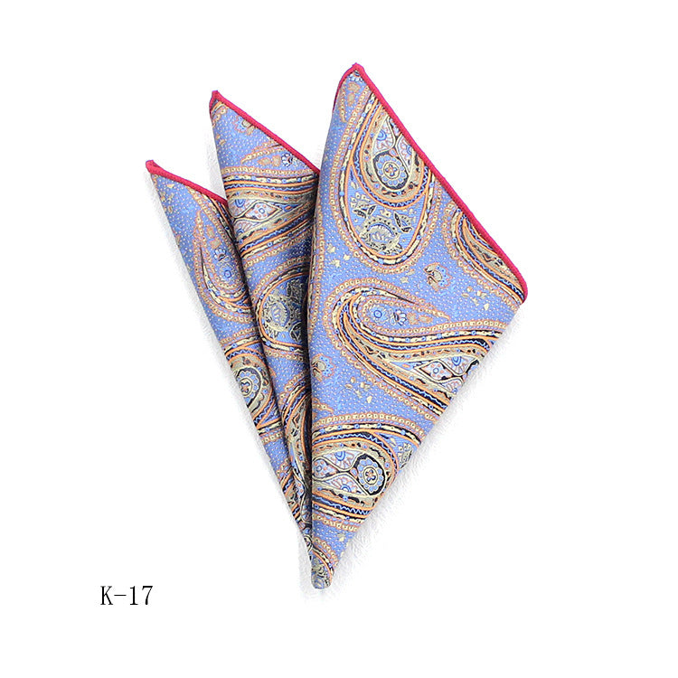 Men's Suit Pocket Square Small Square Towel British Retro Pattern Handkerchief