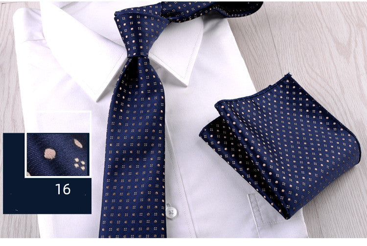 Business Formal Wear Casual Tie Pocket Square Combination