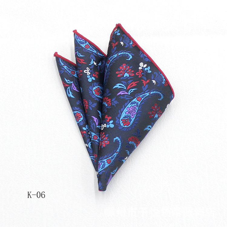 Men's Suit Pocket Square Small Square Towel British Retro Pattern Handkerchief