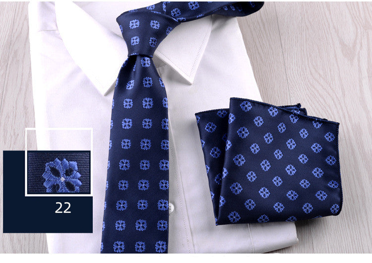 Business Formal Wear Casual Tie Pocket Square Combination