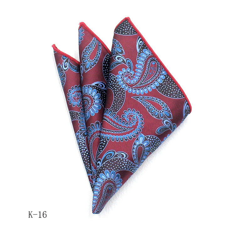 Men's Suit Pocket Square Small Square Towel British Retro Pattern Handkerchief
