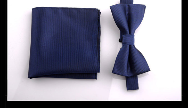 Fashion Adult Men's Pocket Square Bow Tie Two-piece Suit