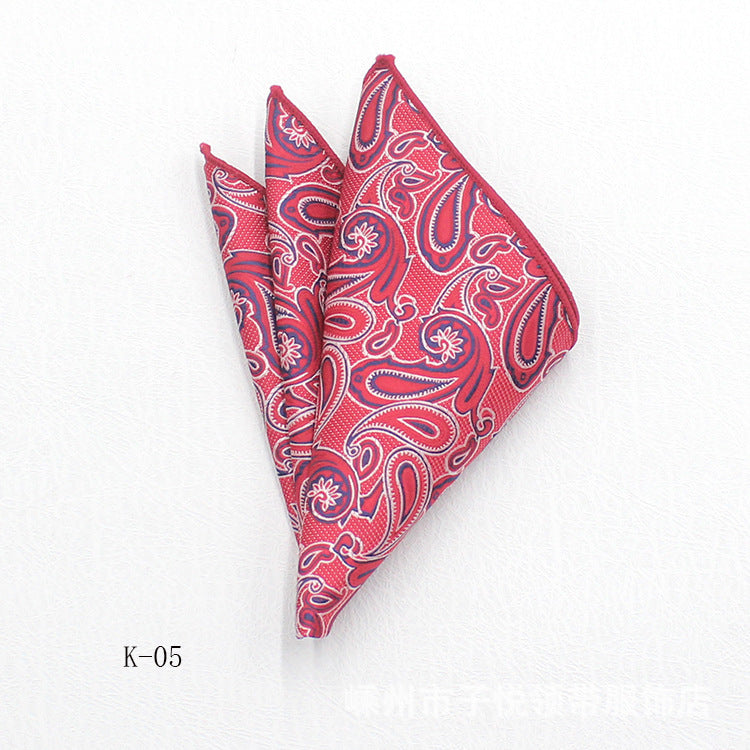 Men's Suit Pocket Square Small Square Towel British Retro Pattern Handkerchief