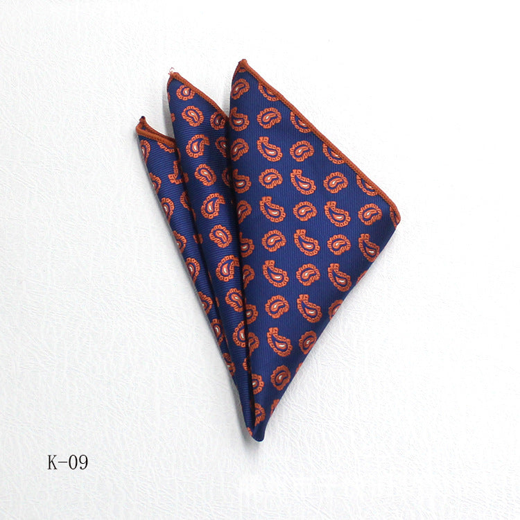 Men's Suit Pocket Square Small Square Towel British Retro Pattern Handkerchief