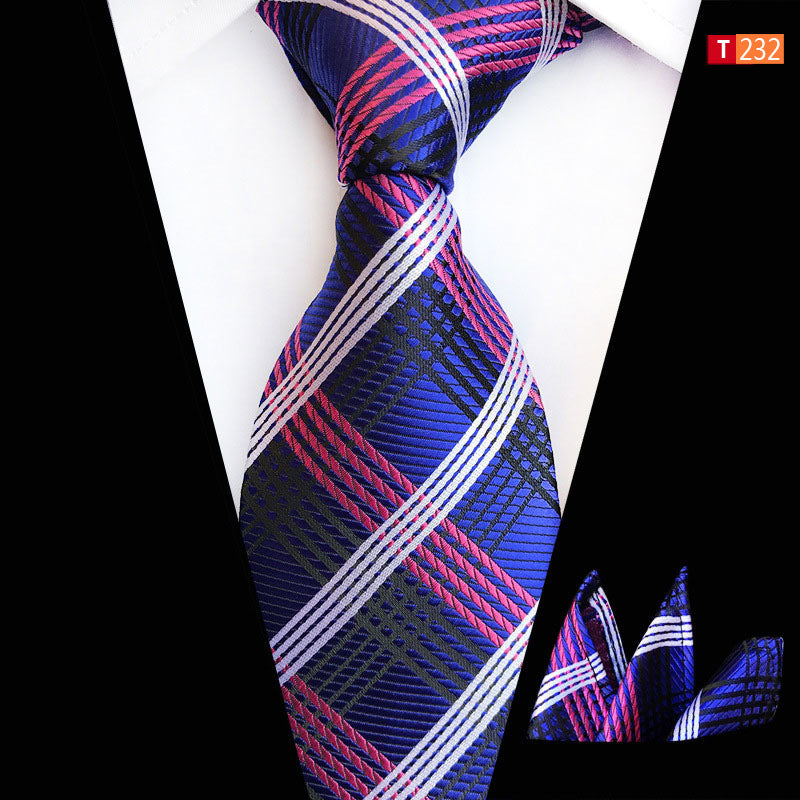 Pocket Square Tie Two-piece Set Polyester Jacquard High Filling Density Fabric