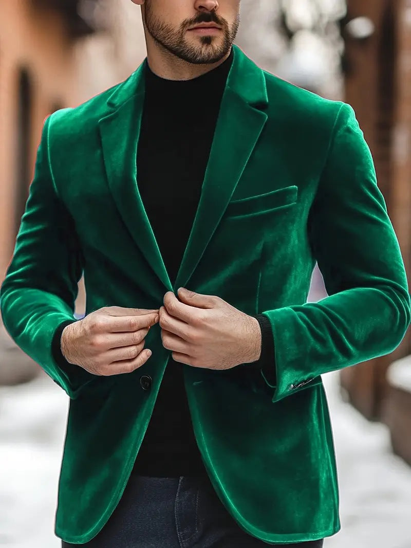 Velvet Blazer For Men Slim-fit