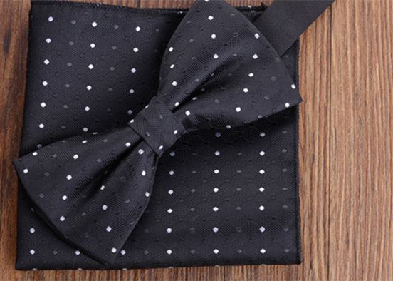 Fashion Adult Men's Pocket Square Bow Tie Two-piece Suit