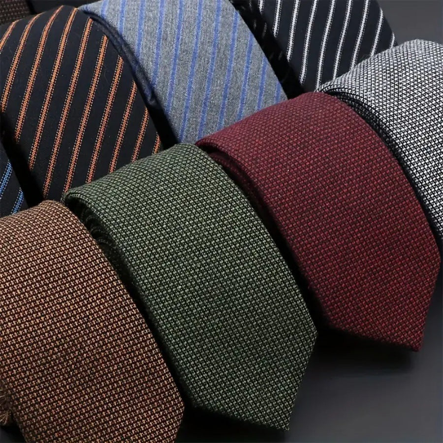 Men's Business Fashion Striped Solid Color Tie