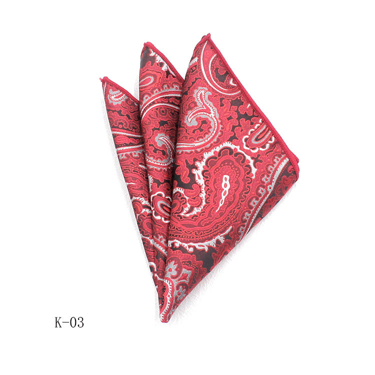 Men's Suit Pocket Square Small Square Towel British Retro Pattern Handkerchief