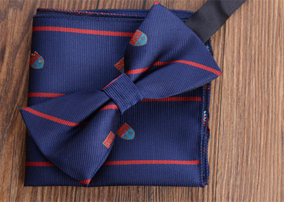 Fashion Adult Men's Pocket Square Bow Tie Two-piece Suit