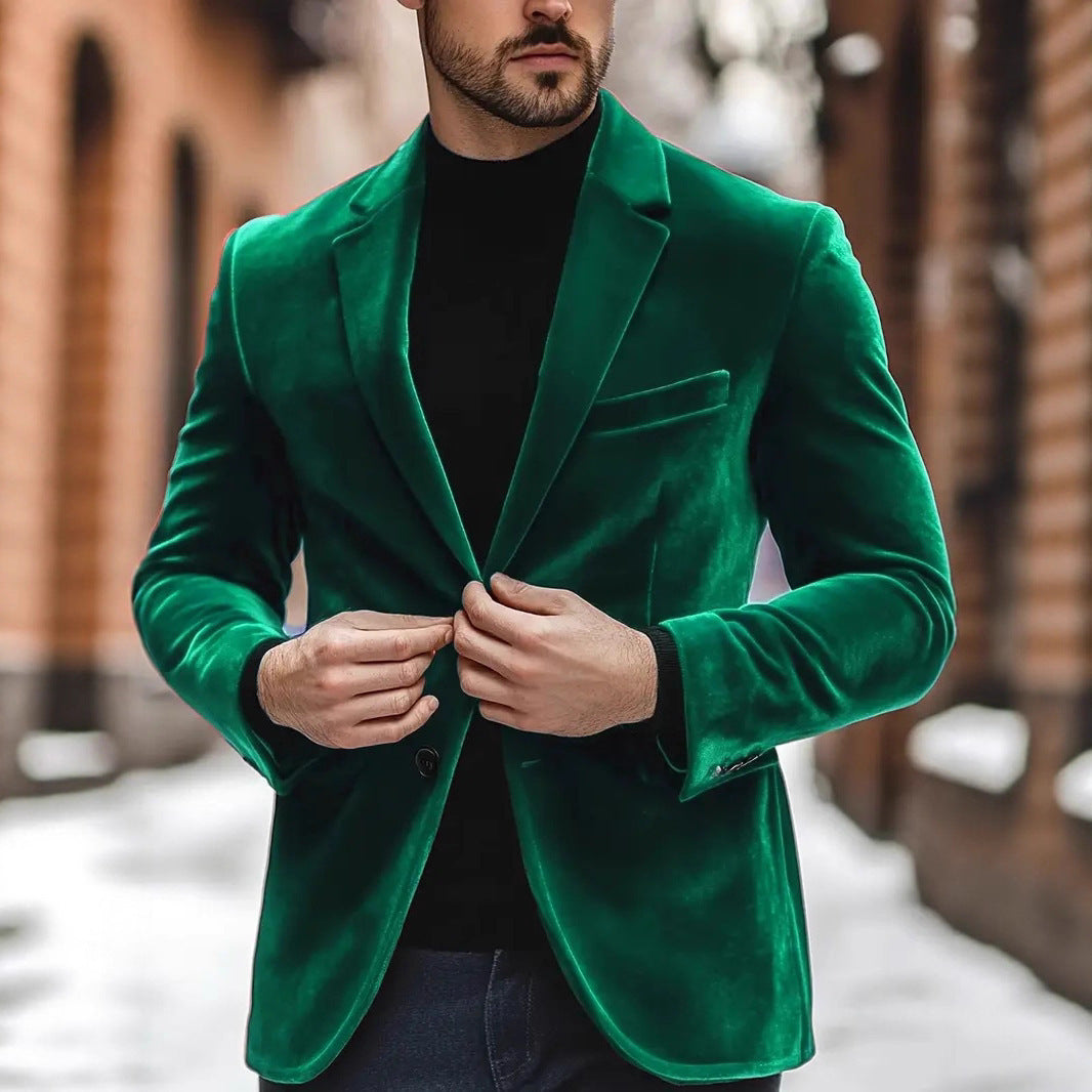 Velvet Blazer For Men Slim-fit