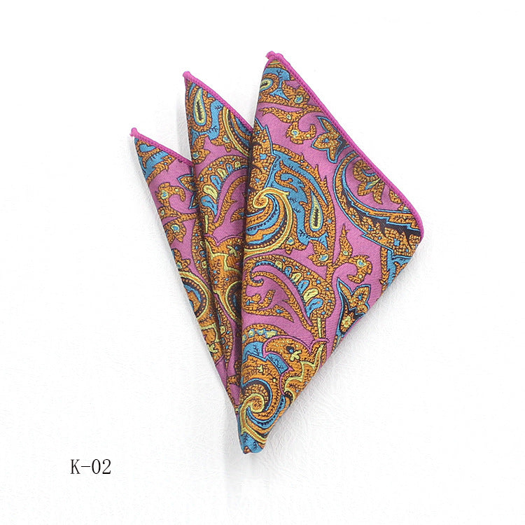 Men's Suit Pocket Square Small Square Towel British Retro Pattern Handkerchief